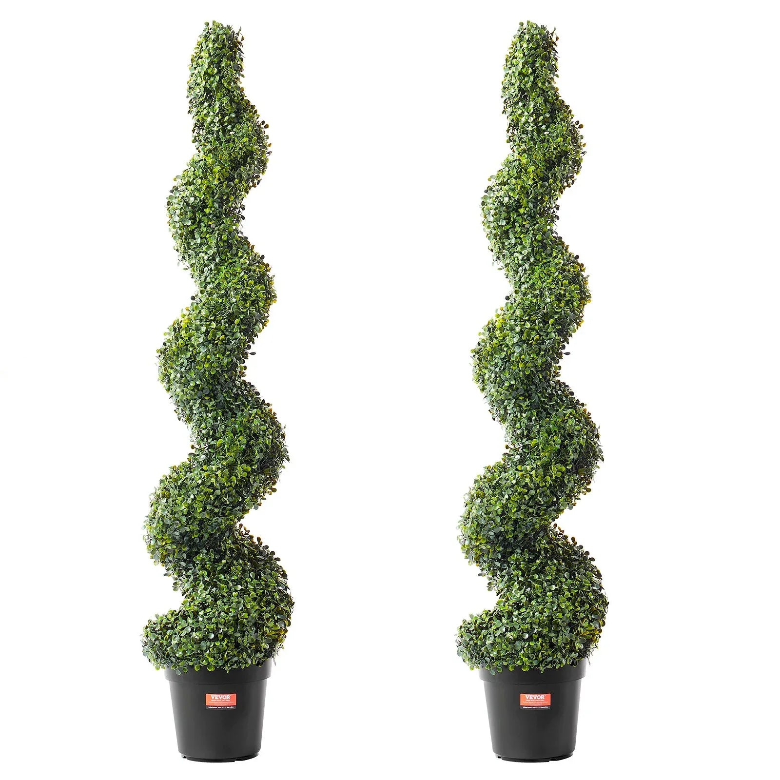 VEVOR 2 Pack 152.4cm Artificial Boxwood Topiary Tree Faux Plant UV Decor In/Outdoor - Mekamart Australia
