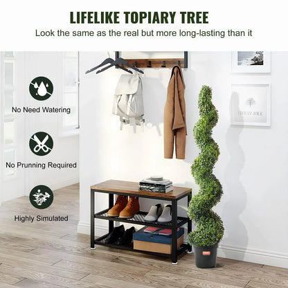 VEVOR 2 Pack 152.4cm Artificial Boxwood Topiary Tree Faux Plant UV Decor In/Outdoor - Mekamart Australia