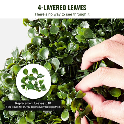 VEVOR 2 Pack 152.4cm Artificial Boxwood Topiary Tree Faux Plant UV Decor In/Outdoor - Mekamart Australia
