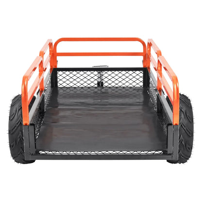 VEVOR Heavy Duty Steel ATV Dump Trailer, 1500-Pound Load Capacity 15 Cubic Feet, Tow Behind Dump Cart Garden Trailer, with Removable Sides and 2 Tires, for Mowers, Tractors, ATV, UTV - Mekamart Australia