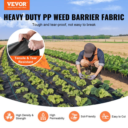 Weed Barrier Landscape Fabric, 3*300FT Heavy Duty Garden Weed Fabric, Woven PP Weed Control Fabric, Driveway Fabric, Geotextile Fabric for Landscaping, Ground Cover, Weed Blocker Weed Mat, Black