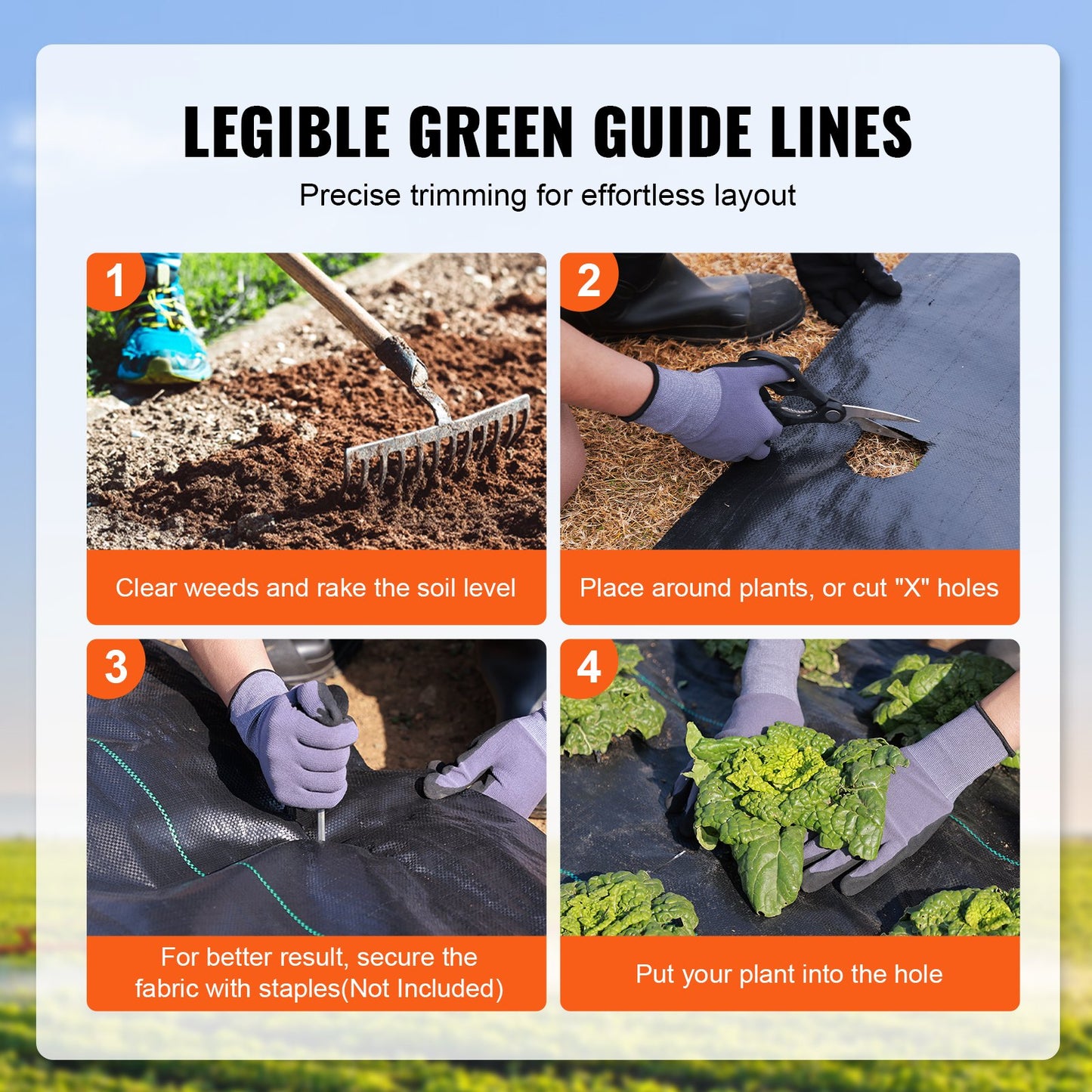 Weed Barrier Landscape Fabric, 6*300FT Heavy Duty Garden Weed Fabric, Woven PP Weed Control Fabric, Driveway Fabric, Geotextile Fabric for Landscaping, Ground Cover, Weed Blocker Weed Mat, Black