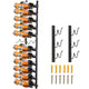VEVOR Wall Mounted Wine Rack, 12x2 Bottles Wine Holder Towel Rack, Black Steel Vertical Wine Rack, Modern Decorative Wall Mounted Wine Bottle Holder, Forward Design Simple Storage Wall Rack 48x11x1 In - Mekamart Australia