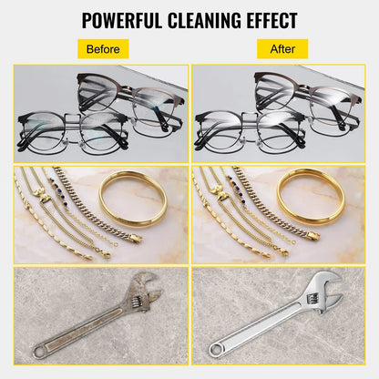 VEVOR Ultrasonic Cleaner 2L Jewelry Cleaning with Digital Timer Ultrasonic Cleaning Machine for Jewellery Rings Watches Eyeglasses Dentures Coins Metal Parts Commercial and Home Use - Mekamart Australia