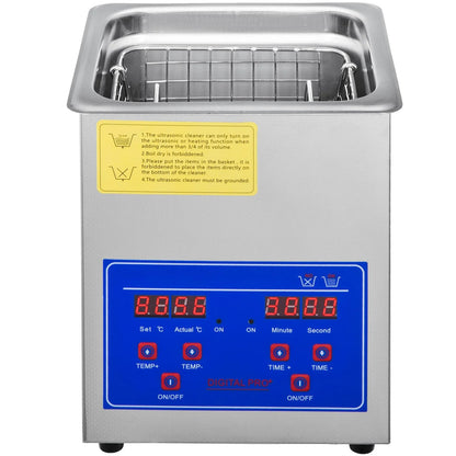 VEVOR Ultrasonic Cleaner 2L Jewelry Cleaning with Digital Timer Ultrasonic Cleaning Machine for Jewellery Rings Watches Eyeglasses Dentures Coins Metal Parts Commercial and Home Use - Mekamart Australia