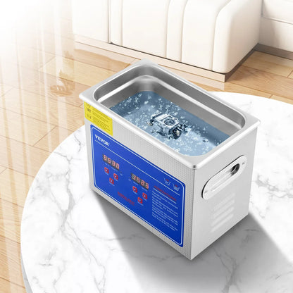 VEVOR Ultrasonic Cleaner Machine 3L Stainless Steel Ultrasonic Cleaning Machine Digital Heater Timer Jewelry Cleaning for Commercial Personal Home Use (3L) - Mekamart Australia
