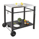 VEVOR Outdoor Grill Dining Cart with Double-Shelf, 85*55cm BBQ Movable Food Prep Table, Multifunctional Stainless Steel Table Top, Portable Modular Carts for Pizza Oven, Worktable with 2 Wheels, Carry Handle - Mekamart Australia