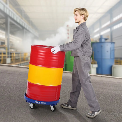 VEVOR 55 Gallon Drum Dolly 2000 lbs Barrel Dolly Cart Drum Caddy 4 Caster Wheels - Mekamart Australia