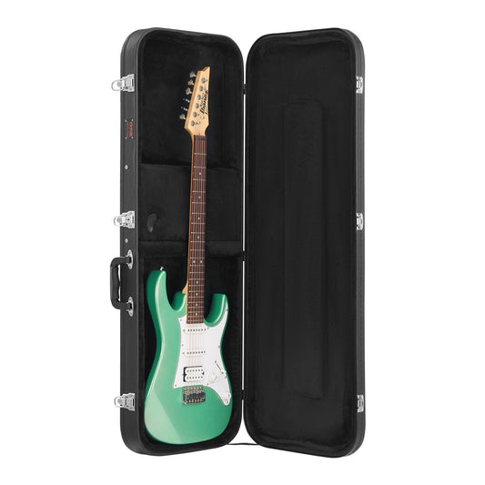 Electric Guitar Hard Case, 1095 mm Rectangular Guitar Hard Case, With Lock Latch Keys Handle, PVC Padding Soft Lining Water-Resistant Hard Shell Guitar Cases, for 990 mm Electric Guitars, Black