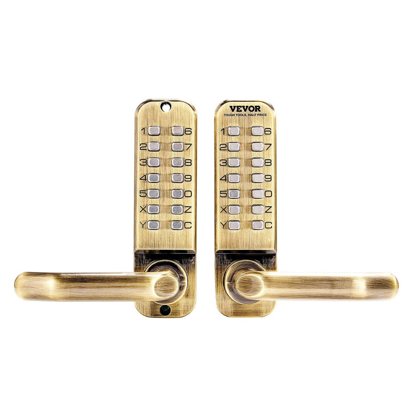 Mechanical Keyless Entry Door Lock, 14 Key Mechanical Door Lock, Mechanical Keypad Door Lock with Handle, Double-Sided Stainless Steel Waterproof Keyless Gate Lock, for Home Office Fence Garage