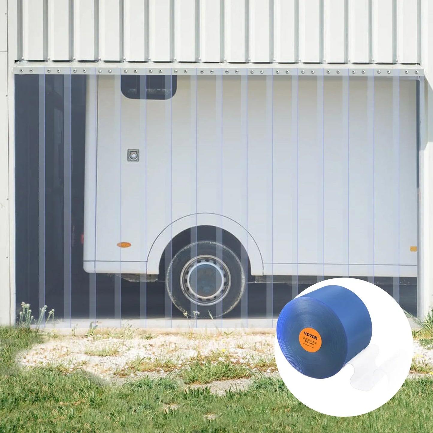 VEVOR Strip Curtain, 3048 cm L x 30.5 cm W x 3 mm Thickness, Clear PVC Smooth Curtain Strip Door Bulk Roll, Plastic Door Strips for Doorway of Supermarket, Garage, Warehouse, Barn, Pet Animal House - Mekamart Australia