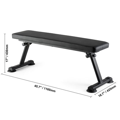 Flat Weight Bench, Foldable Strength Training Bench, Utility Workout Bench for Full Body Workout, 1000 LBS Press Bench for Home Gym Exercise, for Multi-Purpose Weight Training and Ab Exercises