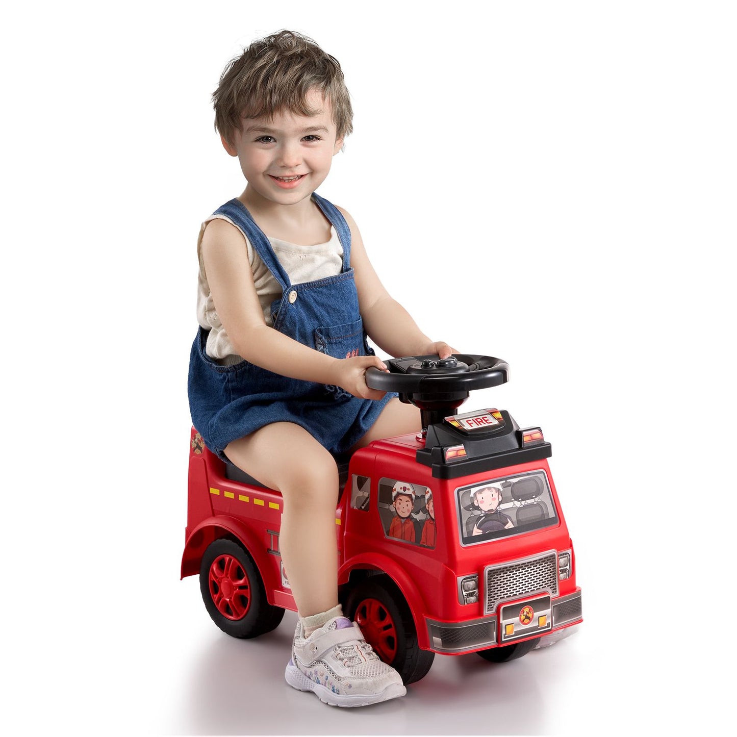Ride On Push Car for Toddlers, Ages 1-3, Ride Racer, Sit to Stand Toddler Ride On Toy, Classic Kids Ride On Car with Music Steering Wheel & Under Seat Storage, Ride On Toy for Boys Girls, Red