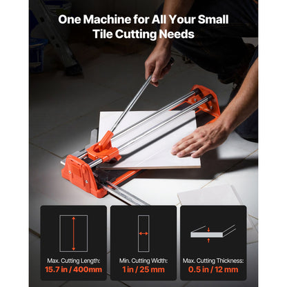 430mm Manual Tile Cutter for Wall & Polished Tiles,Double Rails for Precise Cutting, Tungsten Carbide Wheel,Non-Slip Handle,Anti-Displacement Pressure Rod,Precise Cuts for Pros & Beginners