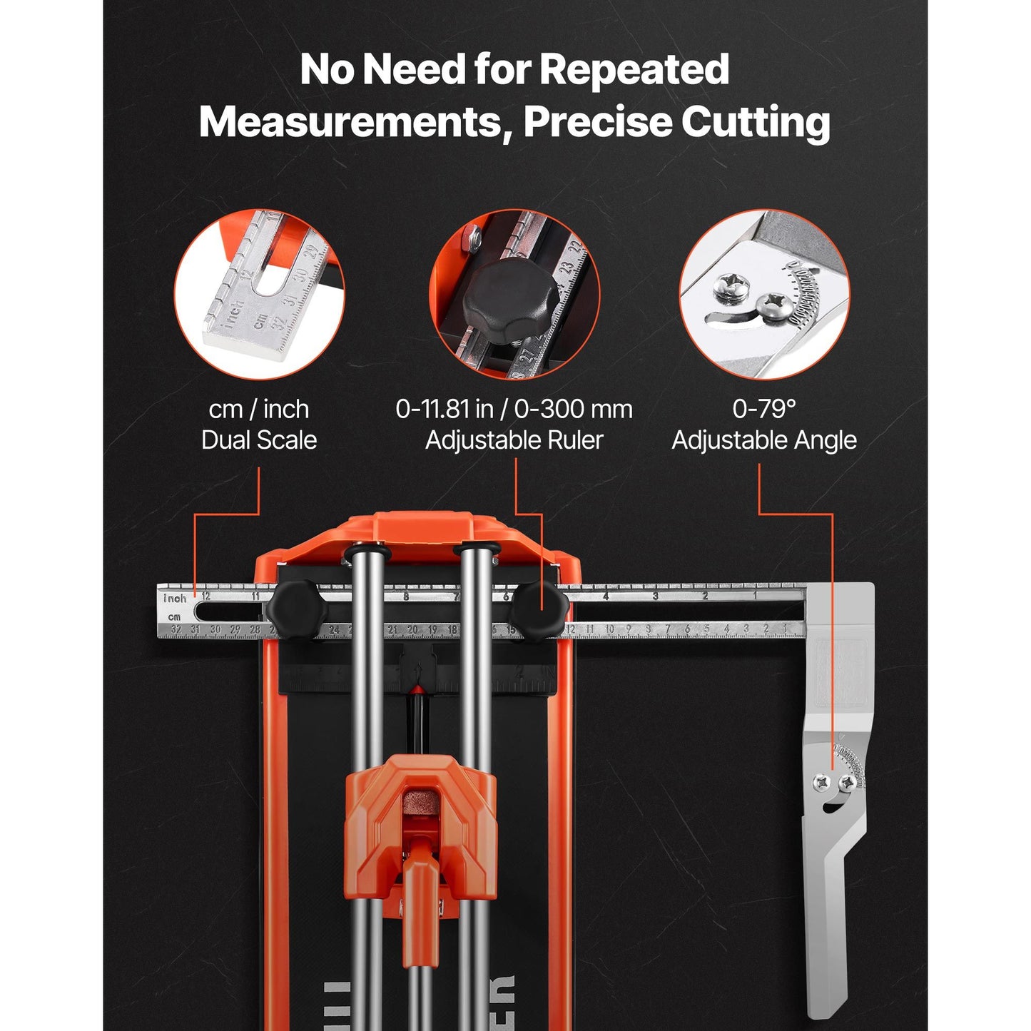 430mm Manual Tile Cutter for Wall & Polished Tiles,Double Rails for Precise Cutting, Tungsten Carbide Wheel,Non-Slip Handle,Anti-Displacement Pressure Rod,Precise Cuts for Pros & Beginners