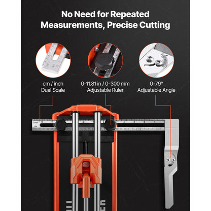 430mm Manual Tile Cutter for Wall & Polished Tiles,Double Rails for Precise Cutting, Tungsten Carbide Wheel,Non-Slip Handle,Anti-Displacement Pressure Rod,Precise Cuts for Pros & Beginners