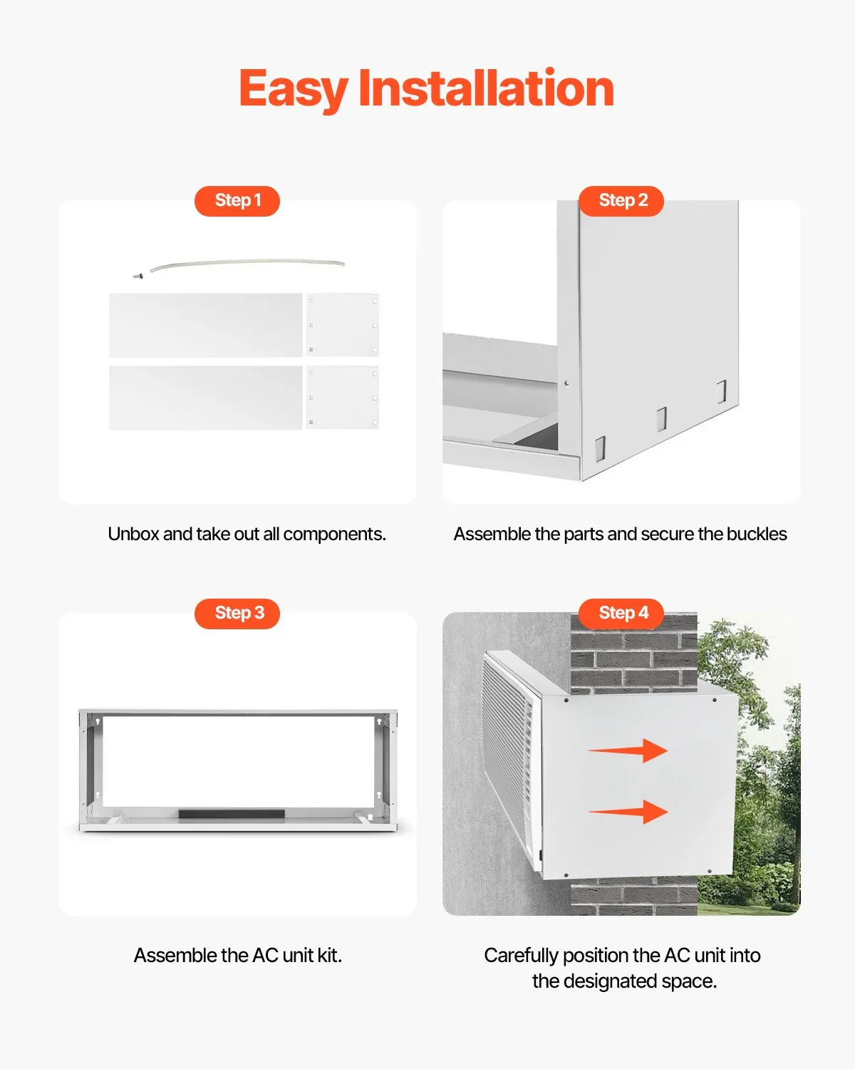 VEVOR Air Conditioner Wall Sleeve 42 in Universal Through the Wall AC Sleeve - Mekamart Australia