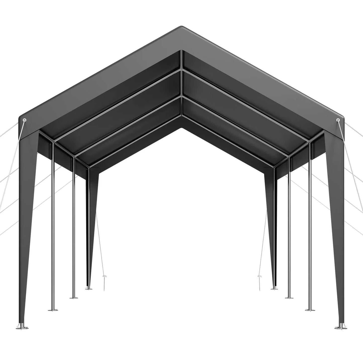 VEVOR Carport Car Canopy 10 x 20 FT Heavy Duty Portable Car Shelter Tent Grey - Mekamart Australia