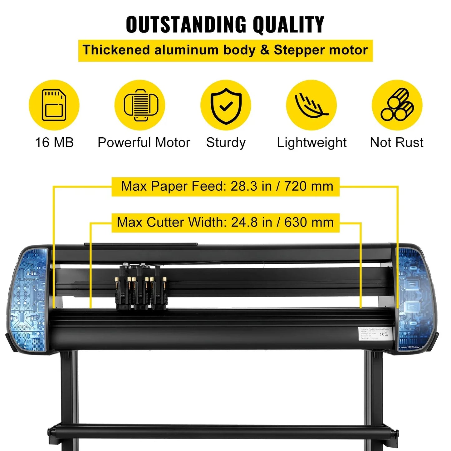 VEVOR Vinyl Cutter, 28inch Paper Feed Cutting Plotter Bundle, Adjustable Force & Speed Vinyl Printer with Powerful Stepper Motors, Signmaster Software Bundle Kit Compatible with Windows System - Mekamart Australia