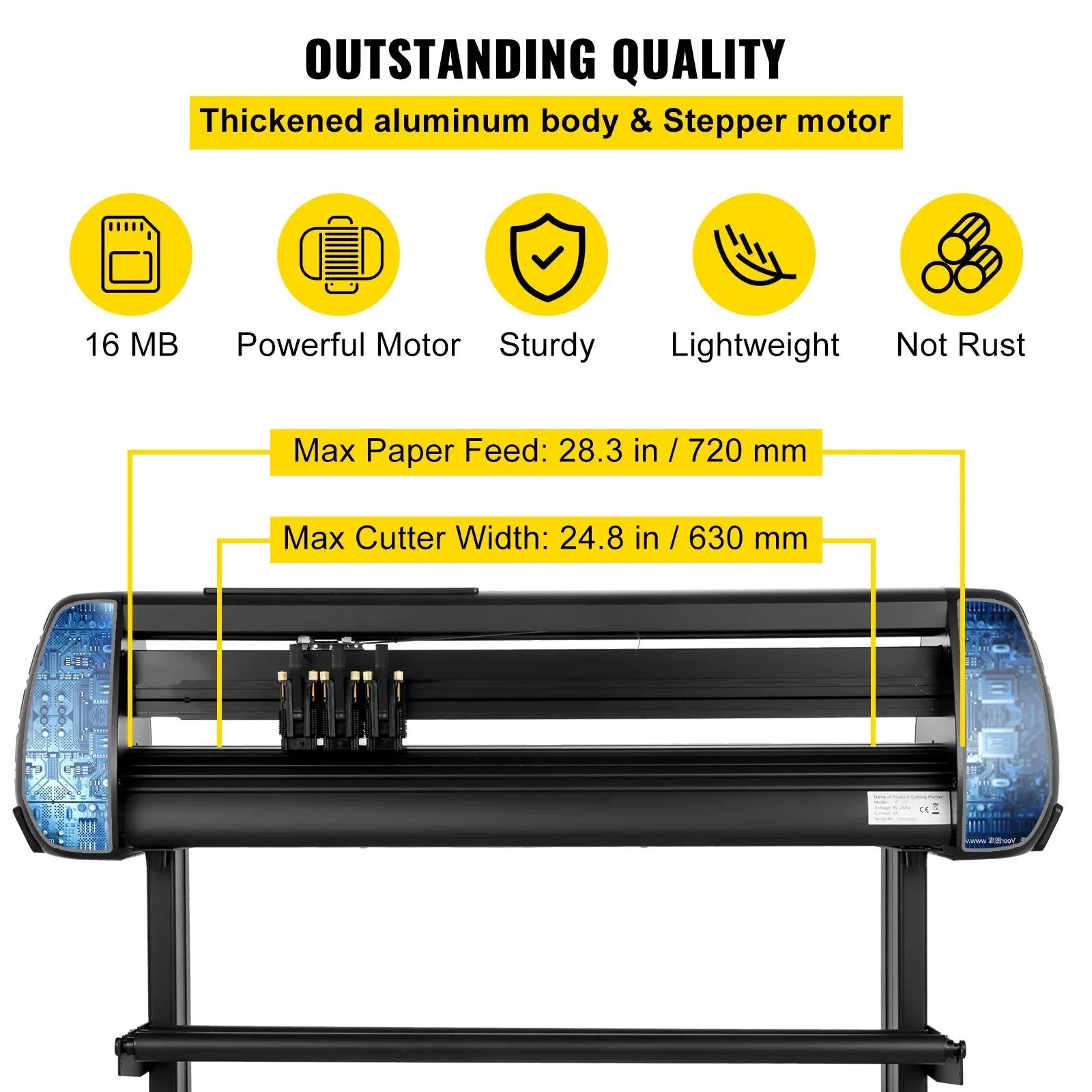 VEVOR Vinyl Cutter, 28inch Paper Feed Cutting Plotter Bundle, Adjustable Force & Speed Vinyl Printer with Powerful Stepper Motors, Signmaster Software Bundle Kit Compatible with Windows System - Mekamart Australia