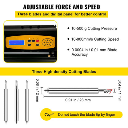VEVOR Vinyl Cutter, 28inch Paper Feed Cutting Plotter Bundle, Adjustable Force & Speed Vinyl Printer with Powerful Stepper Motors, Signmaster Software Bundle Kit Compatible with Windows System - Mekamart Australia
