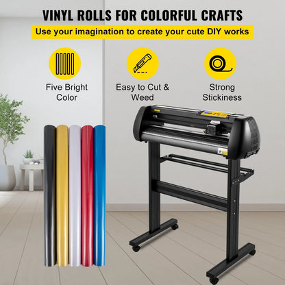 VEVOR Vinyl Cutter, 28inch Paper Feed Cutting Plotter Bundle, Adjustable Force & Speed Vinyl Printer with Powerful Stepper Motors, Signmaster Software Bundle Kit Compatible with Windows System - Mekamart Australia