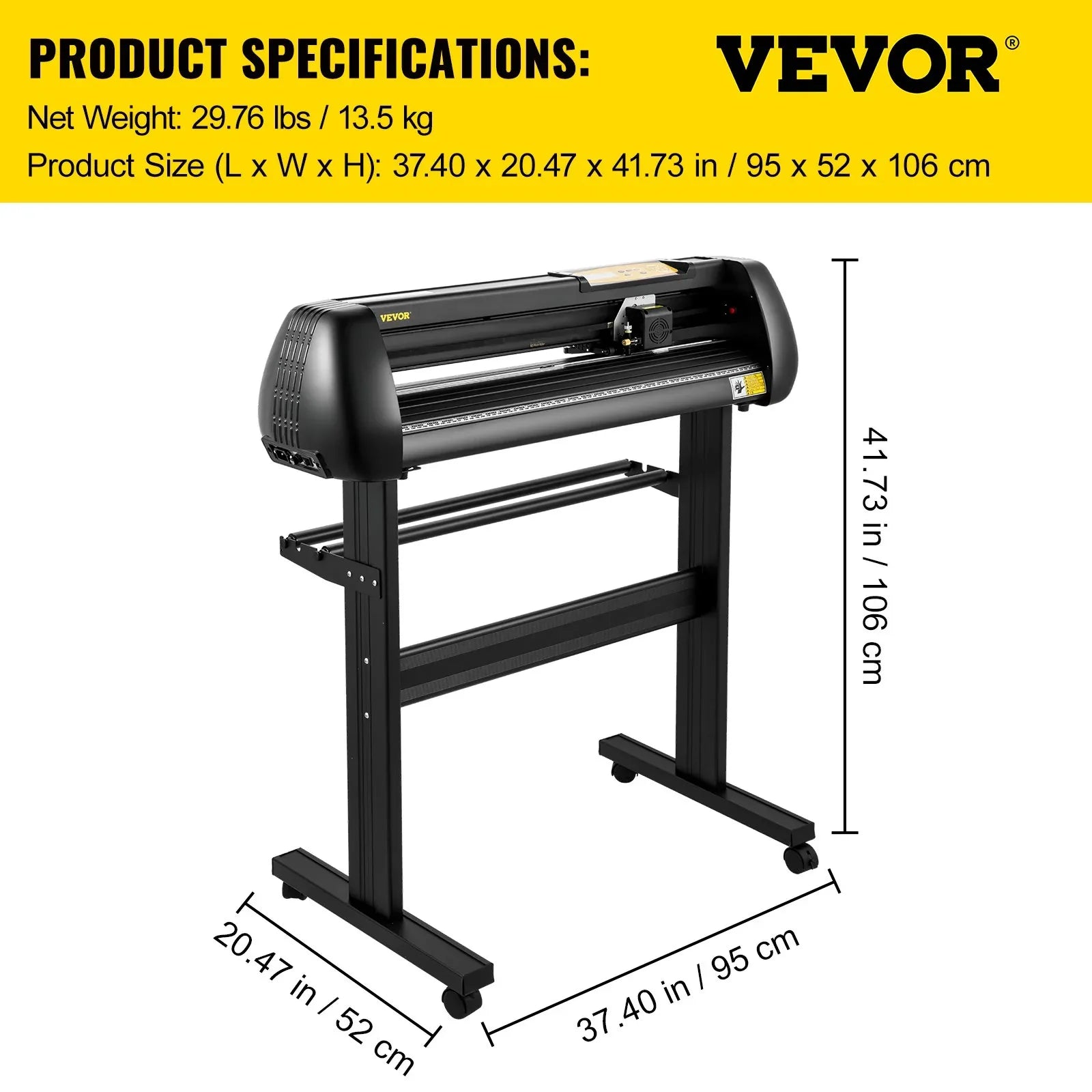 VEVOR Vinyl Cutter, 28inch Paper Feed Cutting Plotter Bundle, Adjustable Force & Speed Vinyl Printer with Powerful Stepper Motors, Signmaster Software Bundle Kit Compatible with Windows System - Mekamart Australia