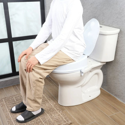 VEVOR Raised Toilet Seat, 100 mm Height Raised, 136 kg Weight Capacity, Universal Toilet Seat Riser, Screw Rod Locking, with Toilet Seat, for Elderly, Handicap, Patient, Pregnant, Medical - Mekamart Australia