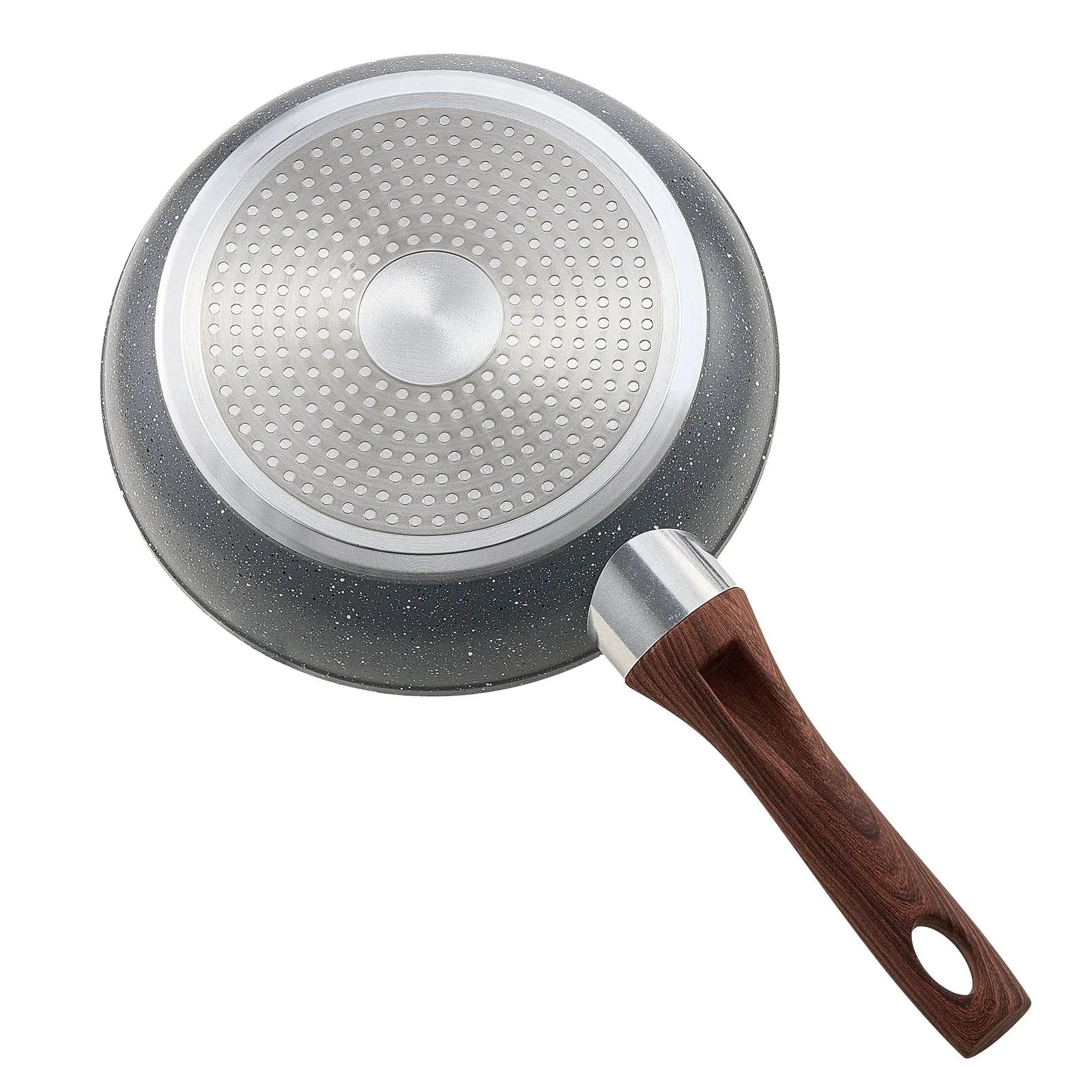VEVOR Frying Pan Skillet, Aluminum Egg Fry Pans, 3 Piece Set (250, 280, 325 mm), Nonsitck Heavy-Duty Skillets with Heat-Resistant Handle, Chef's Kitchen Cookware, for Gas, Electric, Induction, Grey - Mekamart Australia