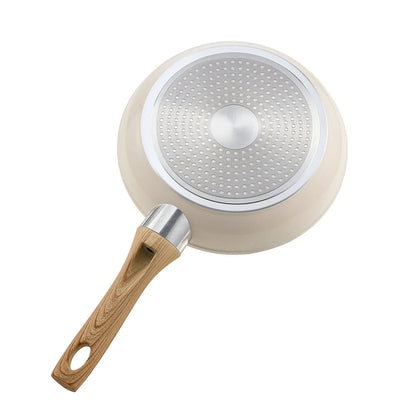 VEVOR Frying Pan Skillet, Aluminum Egg Fry Pans, 3 Pcs (200, 240, 280 mm), Nonsitck Ceramic Heavy-Duty Skillets with Heat-Resistant Handle, Chef's Kitchen Cookware for Gas, Electric, Induction, Beige - Mekamart Australia