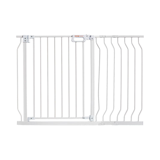 Baby Gate, 749-1229 mm Extra Wide, 762 mm High, Dog Gate for Stairs Doorways and House, Easy Step Walk Thru Auto Close Child Gate Pet Security Gate with Pressure Mount and Wall Mount Kit, White