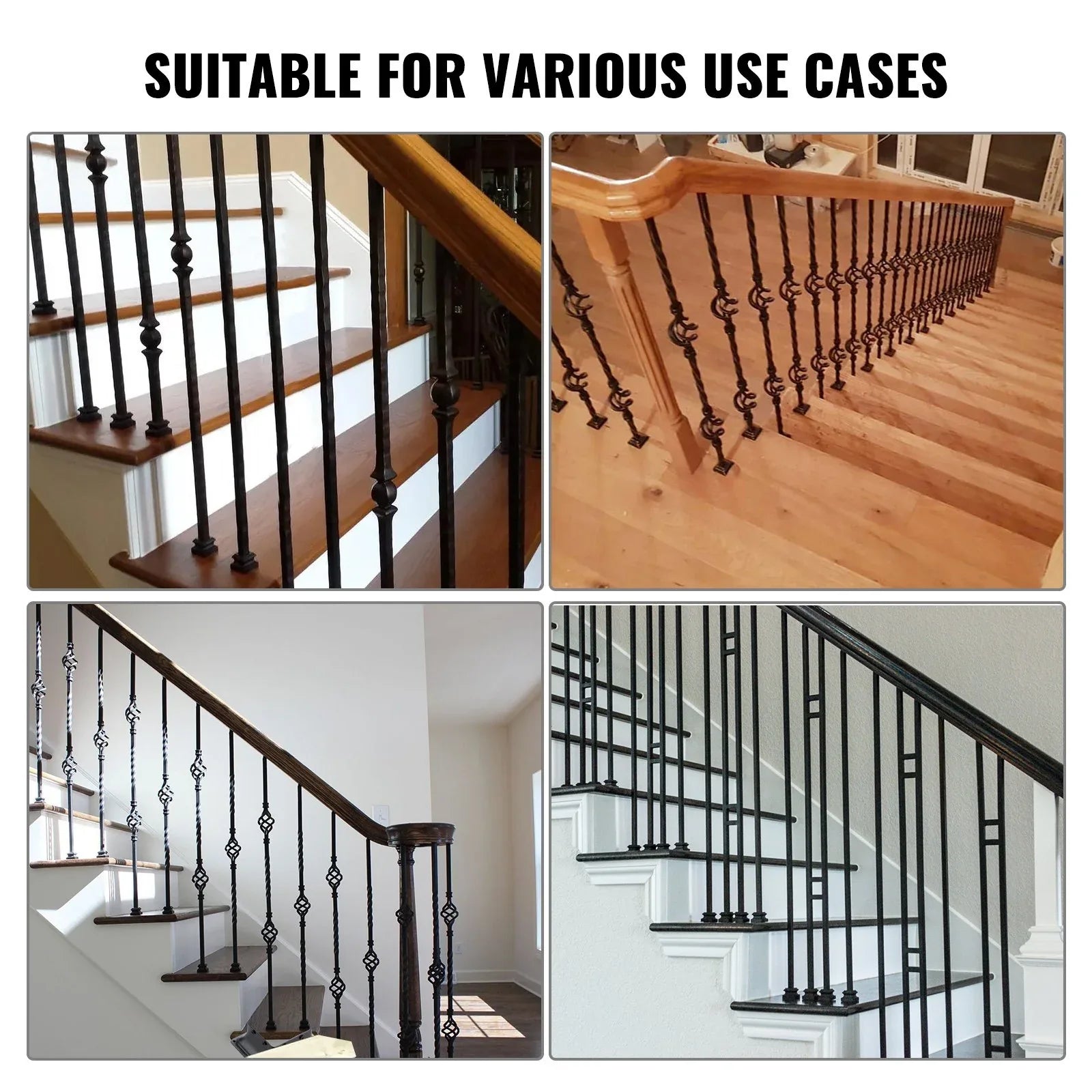 VEVOR 50 PCS Aluminum Alloy Baluster Flat Shoes Wrought Spindles for Staircase - Mekamart Australia