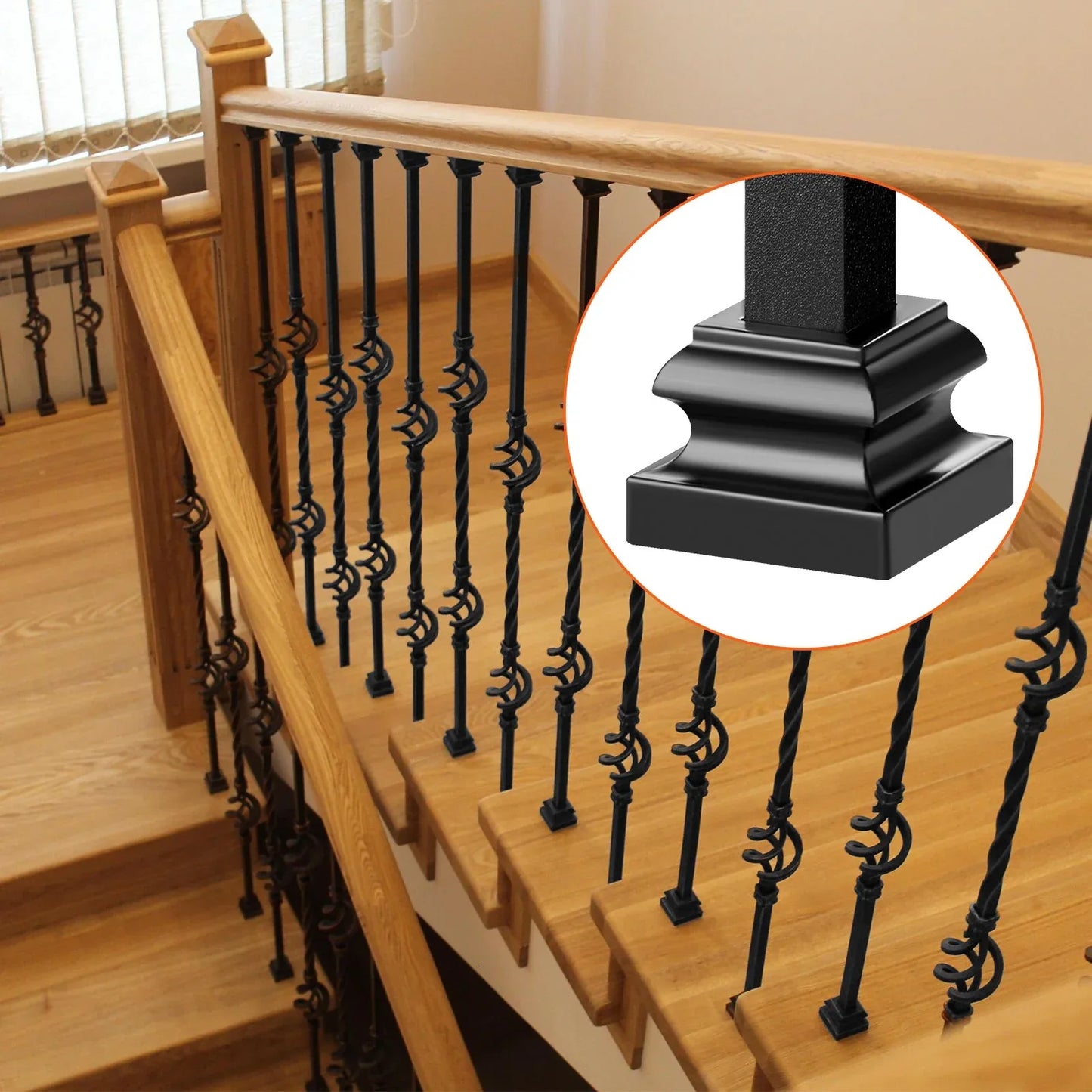 VEVOR 50 PCS Aluminum Alloy Baluster Flat Shoes Wrought Spindles for Staircase - Mekamart Australia