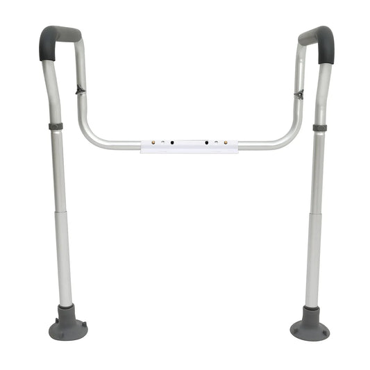 VEVOR Toilet Safety Rail, Bathroom Toilet Seat Frame, Adjustable Width & Height Fit Most Toilets, Supports 136 kg, Toilet Handles Grab Bars with Padded Armrests for Handicap, Disabled, Seniors - Mekamart Australia