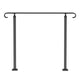 Handrails for Outdoor Steps, Fit 1-3 Steps Wrought Iron Handrail, Outdoor Stair Railing, Adjustable Front Porch Hand Rail, Black Transitional Hand railings for Concrete Steps or Wooden Stairs