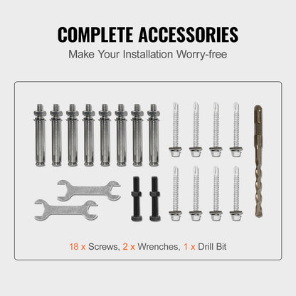 Handrails for Outdoor Steps, Fit 1-3 Steps Wrought Iron Handrail, Outdoor Stair Railing, Adjustable Front Porch Hand Rail, Black Transitional Hand railings for Concrete Steps or Wooden Stairs