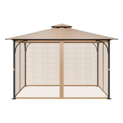 VEVOR Gazebo Netting Replacement, Fit Most 10 x 12 x 7.3 FT Gazebo, Outdoor Garden Gazebo Net, 4-Panel Sidewall Mesh Gazebo Curtain, Patio Midge Netting with Double Zipper, Canopy Screen (Netting Only) - Mekamart Australia