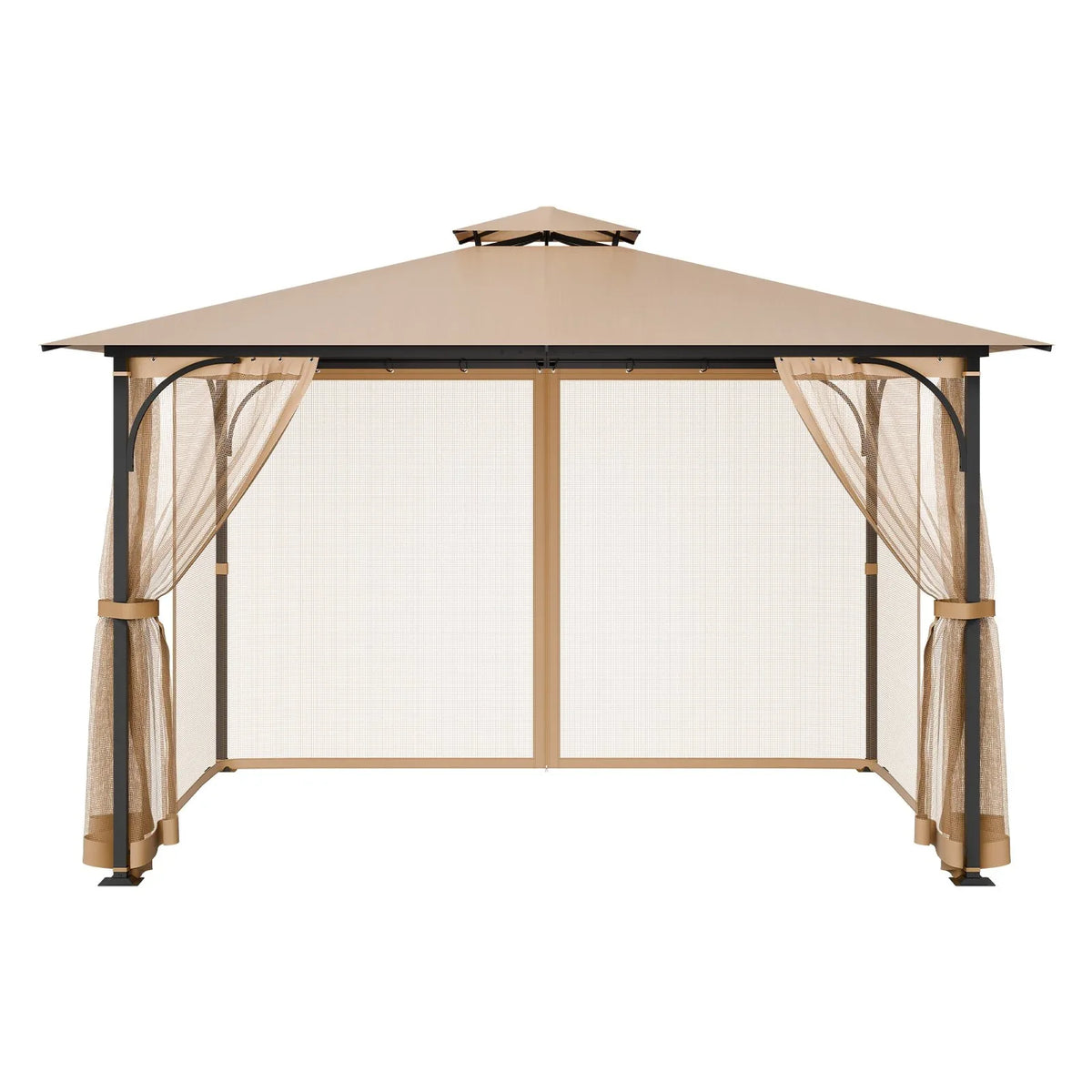 VEVOR Gazebo Netting Replacement, Fit Most 10 x 12 x 7.3 FT Gazebo, Outdoor Garden Gazebo Net, 4-Panel Sidewall Mesh Gazebo Curtain, Patio Midge Netting with Double Zipper, Canopy Screen (Netting Only) - Mekamart Australia