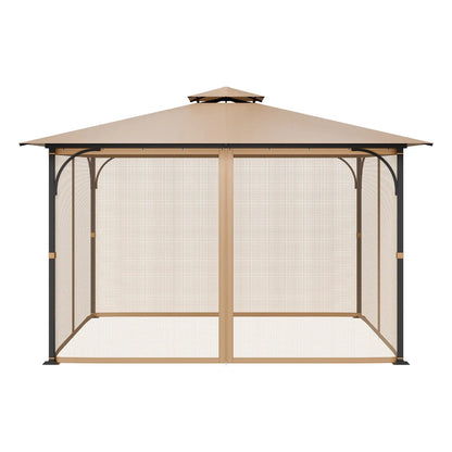 VEVOR Gazebo Netting Replacement, Fit Most 10 x 12 x 7.3 FT Gazebo, Outdoor Garden Gazebo Net, 4-Panel Sidewall Mesh Gazebo Curtain, Patio Midge Netting with Double Zipper, Canopy Screen (Netting Only) - Mekamart Australia