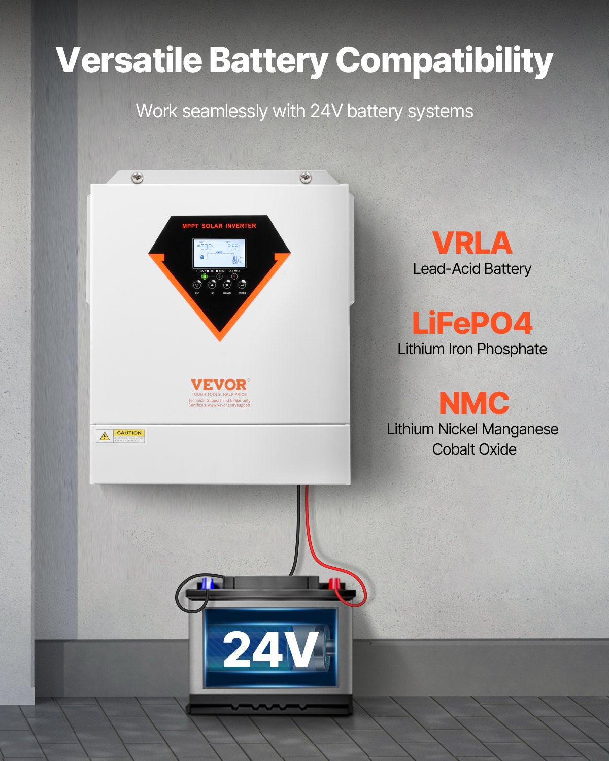 Hybrid Solar Inverter, 3500W, All in One Pure Sine Wave Power Inverter Charger, 220V AC, with Built-in 100A MPPT Solar Charger Controller, for Off-Grid System Lead Acid Lithium Battery
