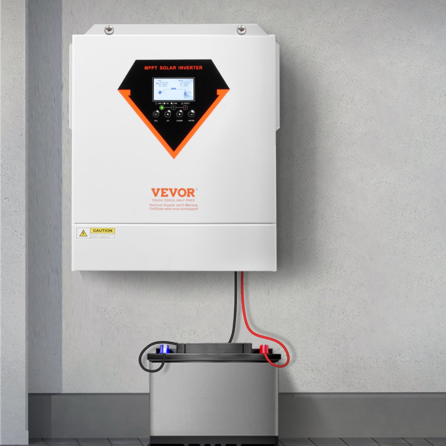Hybrid Solar Inverter, 3500W, All in One Pure Sine Wave Power Inverter Charger, 220V AC, with Built-in 100A MPPT Solar Charger Controller, for Off-Grid System Lead Acid Lithium Battery