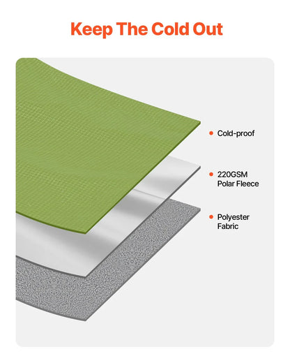 VEVOR Camping Blanket 2 m x 1.5 m Wearable Warm Stadium Blanket Army Green - Mekamart Australia