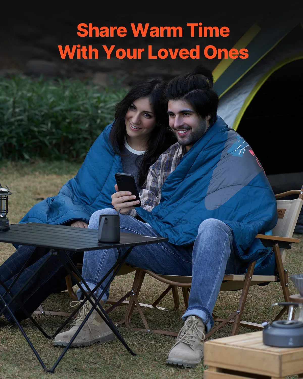 VEVOR Camping Blanket 1.9 m x 1.32 m Wearable Warm Stadium Blanket Outdoor - Mekamart Australia