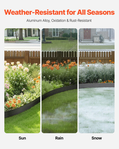 Metal Landscape Edging, 10 Packs 60 in Rust-Resistant Aluminum Alloy Landscape Edging, Bendable Garden Edging Border, Heavy Duty Lawn Edging Fence for Flower Bed Yard Pathway