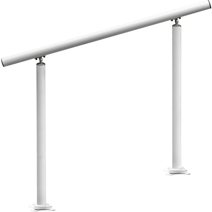 Handrail Outdoor Stairs, 3ft, 34 Inch Outdoor Handrail, Outdoor Stair Railing Adjustable from 0 to 60 Degrees Handrail for Stairs Outdoor White Aluminum Stair Railing for Garden, Office Area