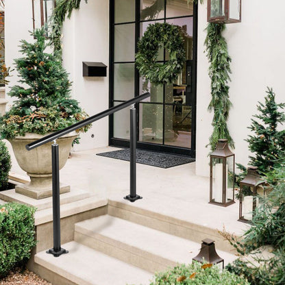 Handrail Outdoor Stairs, 3ft, 34 Inch Outdoor Handrail, Outdoor Stair Railing Adjustable from 0 to 60 Degrees Handrail for Stairs Outdoor Black Aluminum Stair Railing for Garden, Office Area