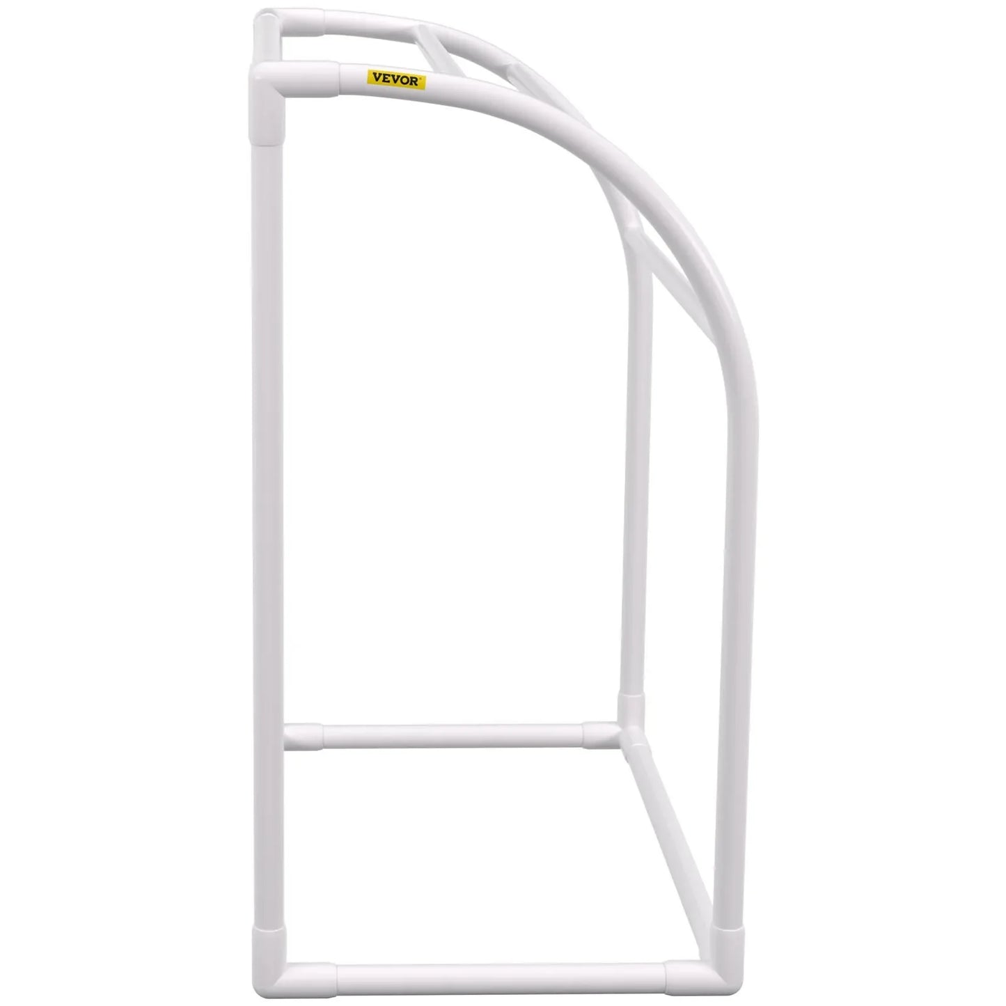 VEVOR Pool Towel Rack, 5 Bar, Milky, Freestanding Outdoor PVC Curved Poolside Storage Organizer, Include 8 Towel Clips, Mesh Bag, Hook, Also Stores Floats and Paddles, for Beach, Swimming Pool, Home - Mekamart Australia