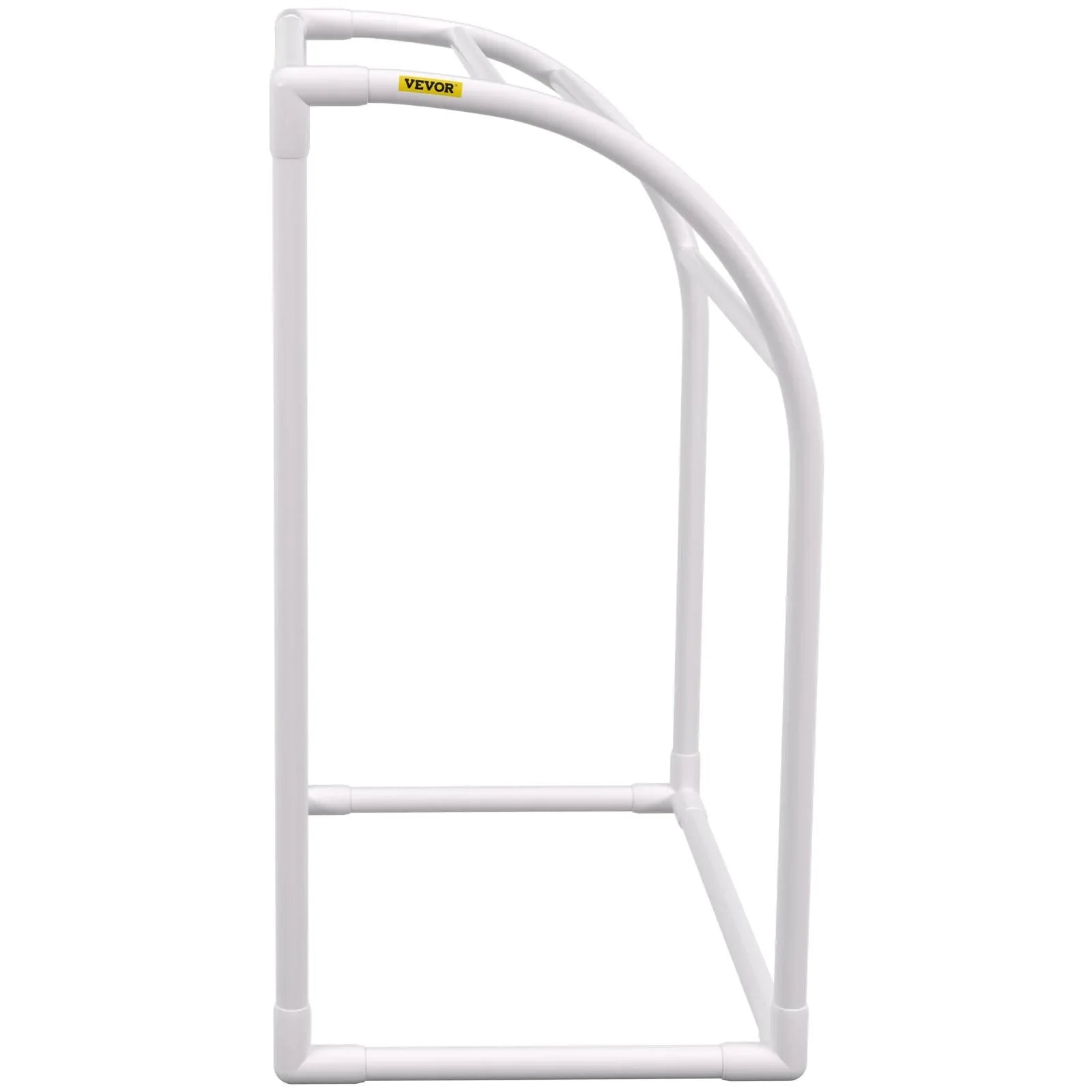 VEVOR Pool Towel Rack, 5 Bar, Milky, Freestanding Outdoor PVC Curved Poolside Storage Organizer, Include 8 Towel Clips, Mesh Bag, Hook, Also Stores Floats and Paddles, for Beach, Swimming Pool, Home - Mekamart Australia