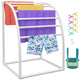 VEVOR Outdoor Towel Rack Pool Towel Rack 7 Bar Curved White Freestanding Patio - Mekamart Australia