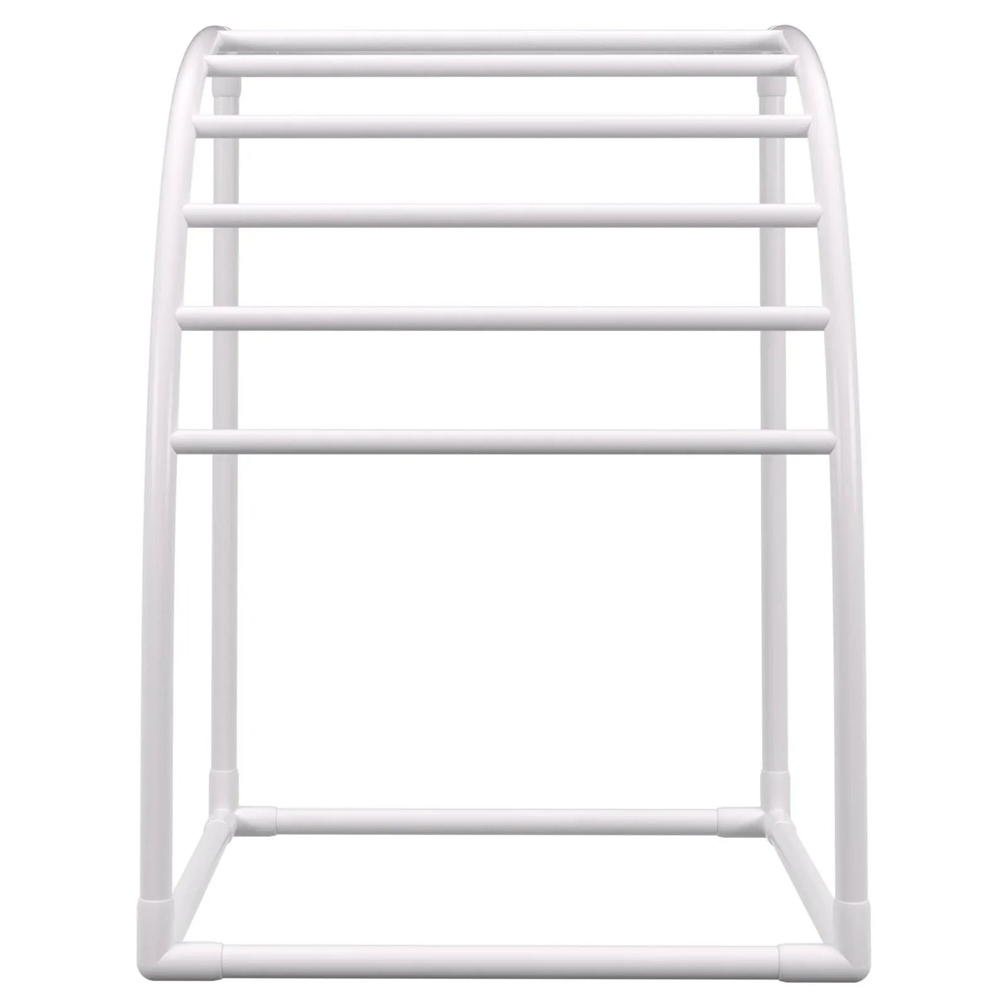 VEVOR Outdoor Towel Rack Pool Towel Rack 7 Bar Curved White Freestanding Patio - Mekamart Australia